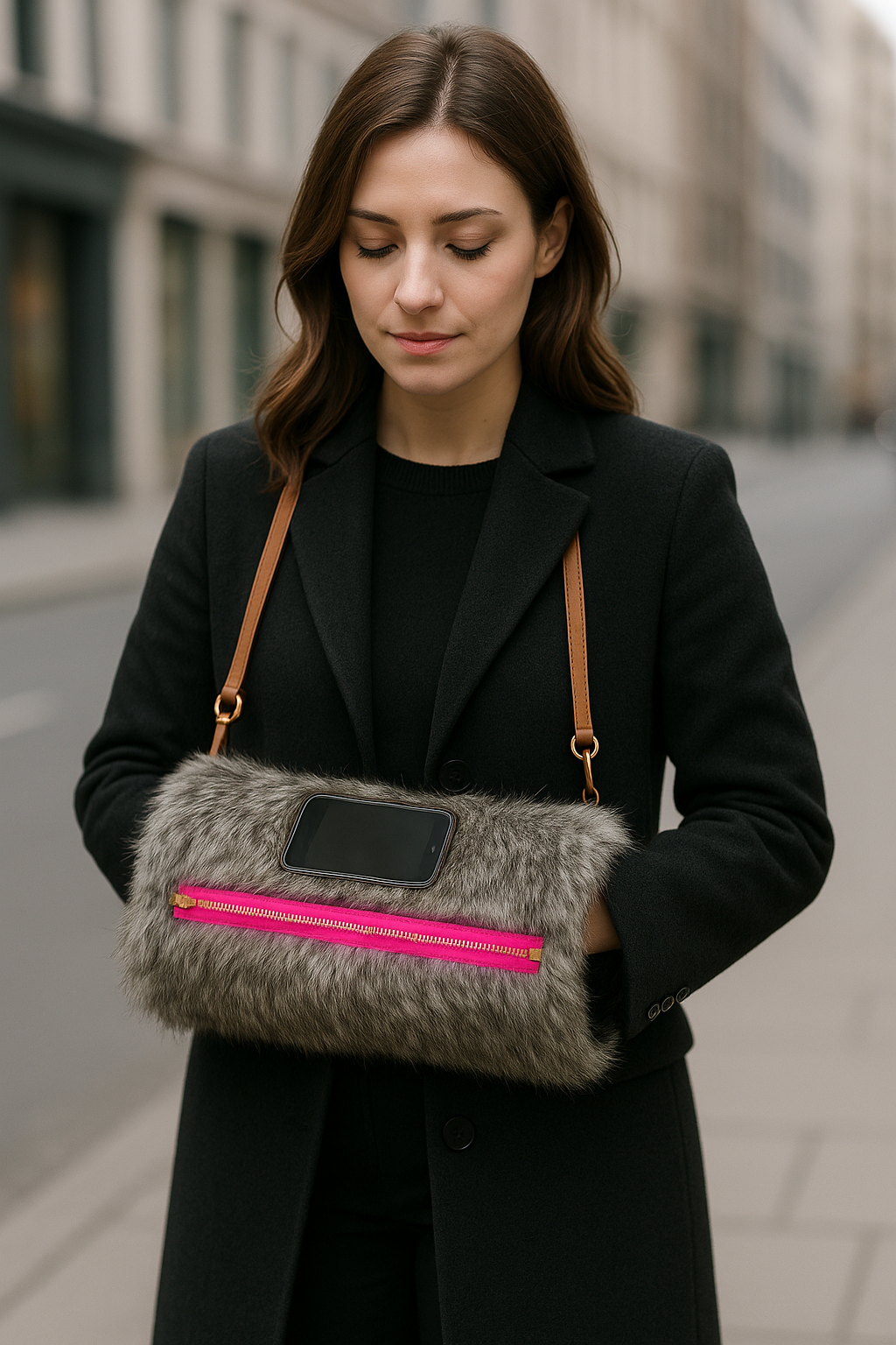 Model amb el bolso Manchon Connect